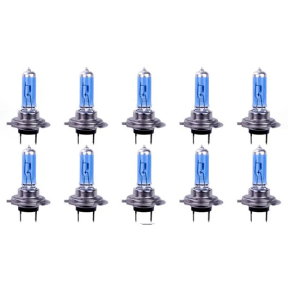 10pcs Car Headlight Signal Lamp Car Light Assembly H7 100W Ultra-white Light Blue Bubbles Car Halogen Lamp Car Headlight Bulb