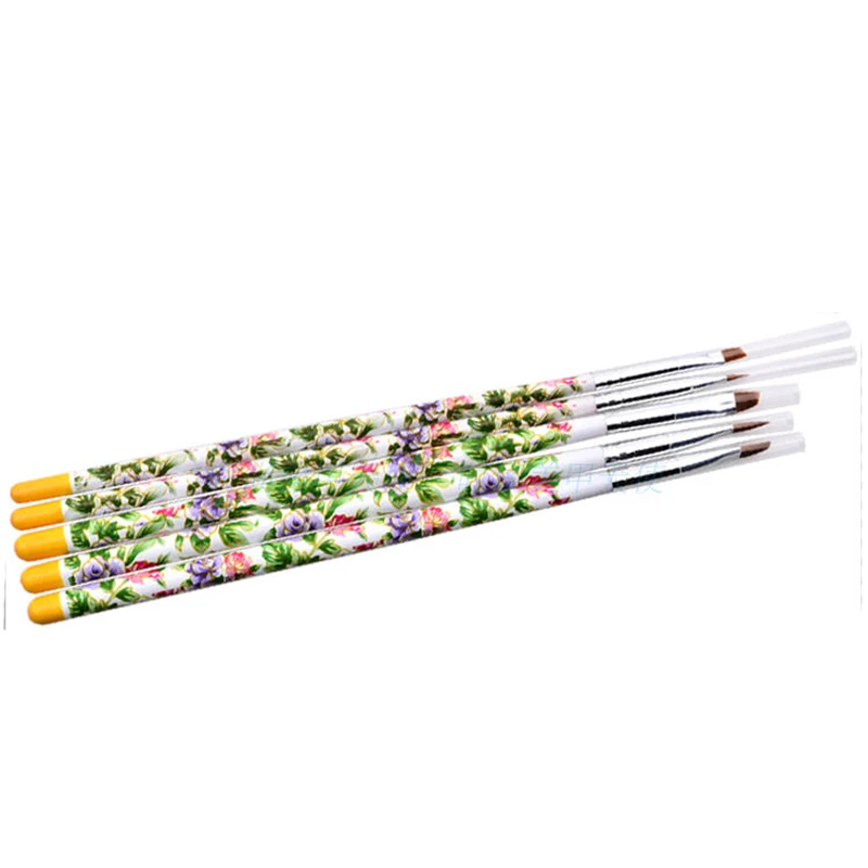 5 шт. УФ гель цветные акриловые кисти для дизайна ногтей Дизайн ногтя маникюрные