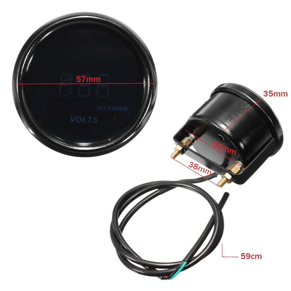 Горячая Новинка 2 дюймов 52 мм 8 18 в Напряжение Вольт Цифровой синий + красный