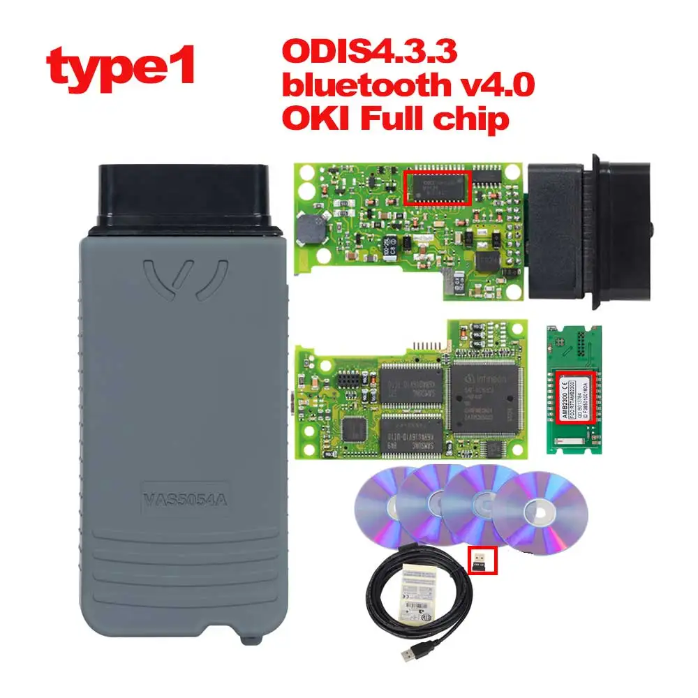 5054 ODIS OKI Carton 5054A ODIS V4.3.3 полный чип OKI V5.0.6 автоматический OBD2 диагностический инструмент 5054 Bluetooth V4.0 OBD2 сканер кода - Цвет: 5054 ODIS OKI Carton