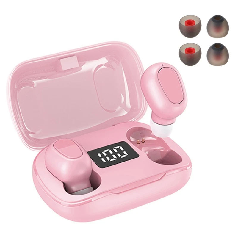 

L21 Wireless Bluetooth 5.0 Mini Earbuds Digital Display Handsfree Stereo Headset R2JB