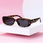 Солнцезащитные очки в прямоугольной оправе uv400 для мужчин и женщин, модные дорожные солнечные аксессуары в стиле ретро, для походов, уличные аксессуары с черным леопардовым оттенком