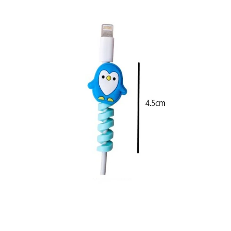 

1pc Cartoon Spiral USB Protector Charging Cable Saver Silicone Bobbin Winder For Cell Phone