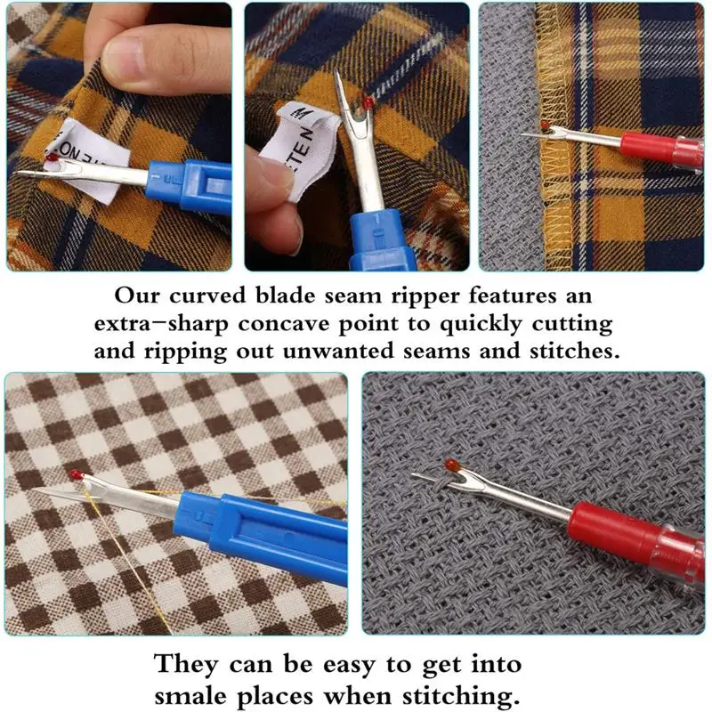 

3Pcs Sewing Seam Ripper Thread Seam Remover Stitch Unpicker Thread Cutter Tool with Trimming Scissors DIY Quilting Sewing Tools
