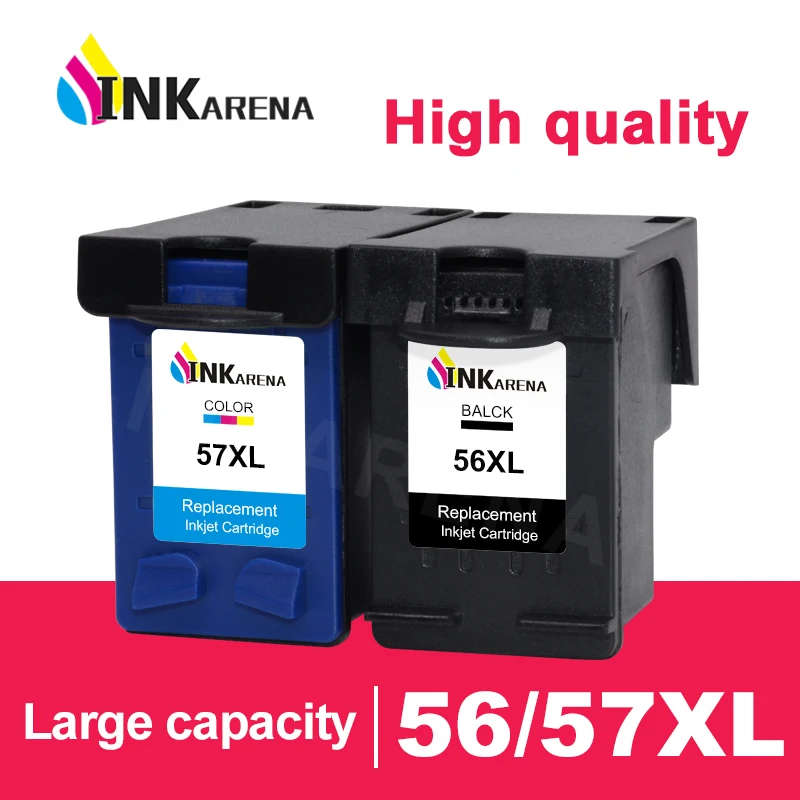 

INKARENA Remanufactured 56XL 57XL Cartridge Replacement for HP56 57 Ink Cartridge Deskjet 2100 220 450 5510 5550 5552 7150 7350