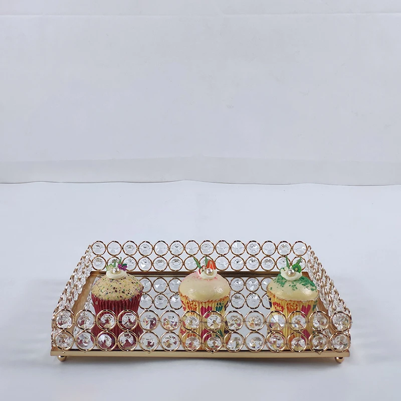 1 шт. квадратный крупная зеркало кекс стенд со стразами и металлическими