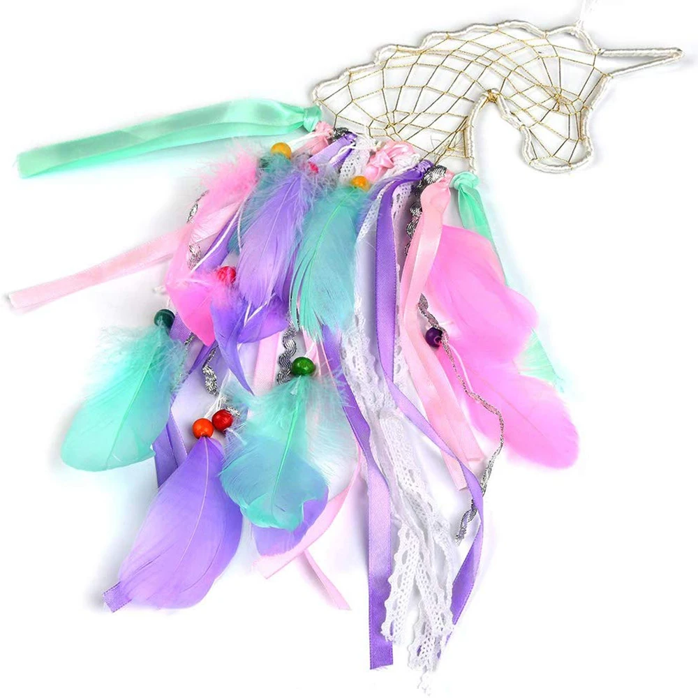 Светодиодный светильник в форме единорога Ловец снов колокольчиков для