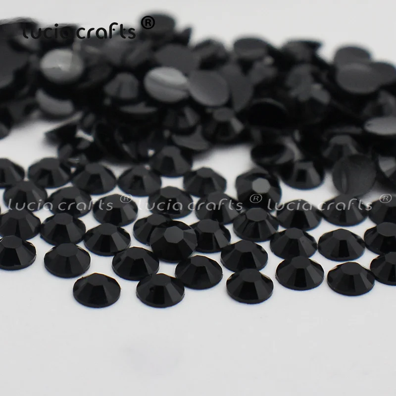 Black Lucia crafts, 4 мм, 1000 шт./лот, SS16, стразы из смолы с плоской задней поверхностью, сделай сам, для мобильного телефона, для дизайна ногтей, наклейки, дрель F0701 - Цвет: Black
