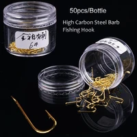 50pcsbottle barbed fishing hooks high carbon steel material 1 2 3 4 5 6 7 8 crucian preferred fishhook fishing tackles