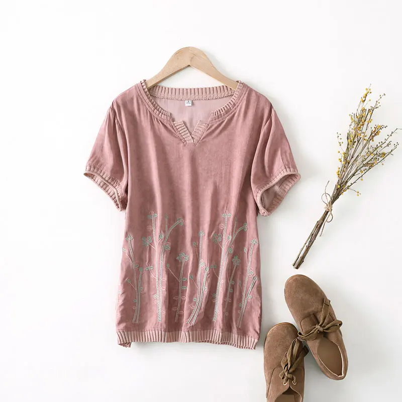 Летняя футболка для женщин среднего возраста большие женские удобные топы 4