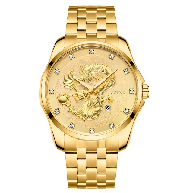 Часы наручные CHENXI Мужские кварцевые брендовые Роскошные деловые из нержавеющей