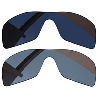 bsymbo 2 pairs pitch black sliver grey polarized replacement lenses for oakley turbine rotor oo9307 frame