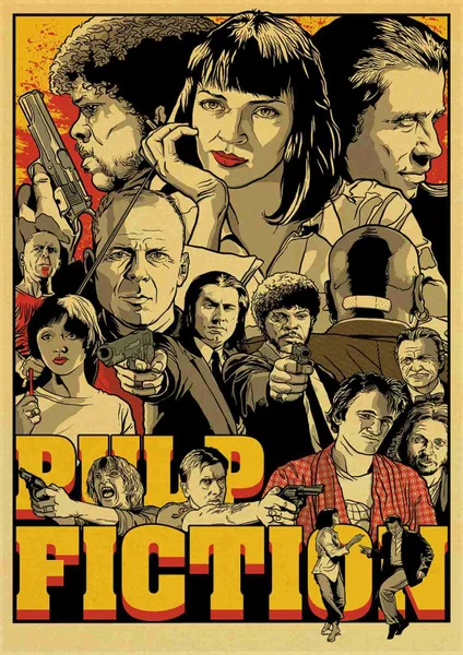 

Pulp Fiction Classic Movie Poster Metal Sign Home Decoration Wall Art