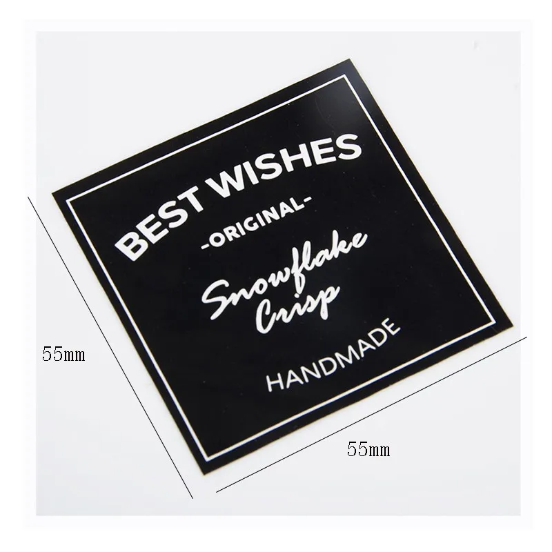 

60pcs Black and white BEST WISHES 2 colors DIY Seal Sticker Square Package Seal Sticker Self adhesive Sticky Gifts Package Label