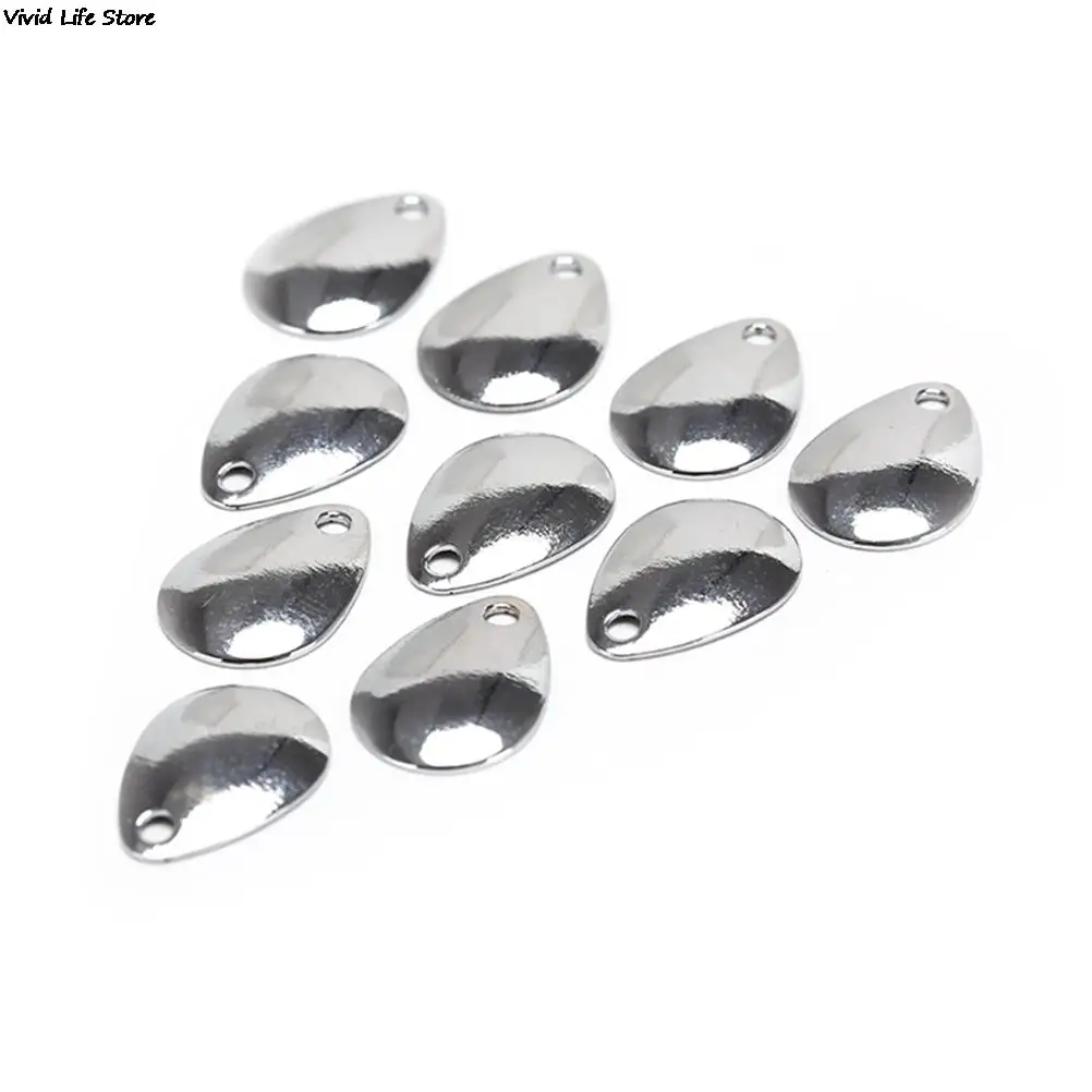 10 шт./лот рыболовные Спиннеры кольца лезвия гладкие никелевые ложки плетение