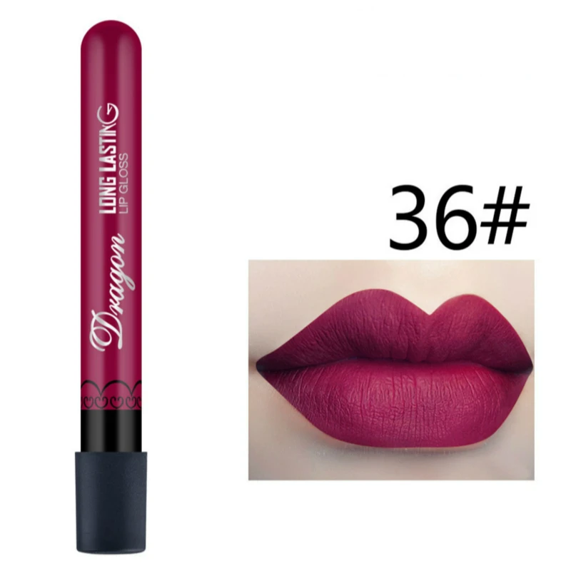 

1@# 11.11 Big Promotion Vampire Lip gloss Matte Waterproof Velvet Lip Stick 30Color Sexy Red Pigments Makeup Matte Lip gloss