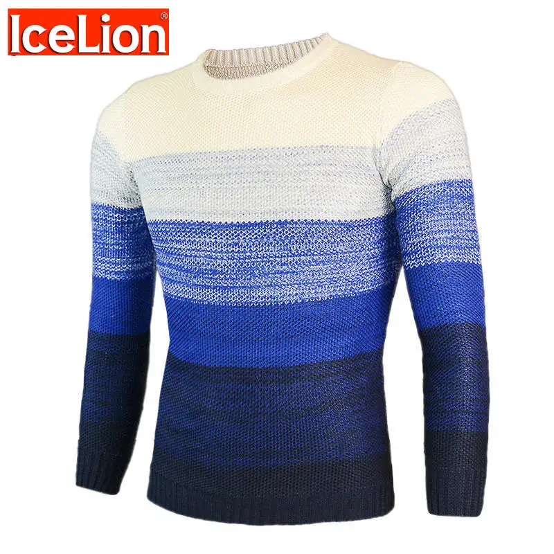 Футболка мужская в полоску с длинным рукавом и круглым вырезом осень 2021 | Мужская