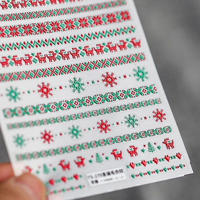 

Winter Knit Sweater Cloth 5D Nail Stickers Embossed Decals Nail Art Decoration Nail Art Decorations