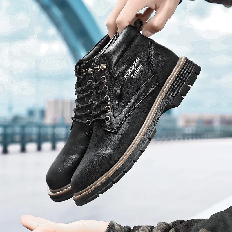 

Spring And Autumn Fashion New Men's Boots Non-slip Wear-resistant Comfortable Men's Shoes Casual Large Size Leather Men's Shoes
