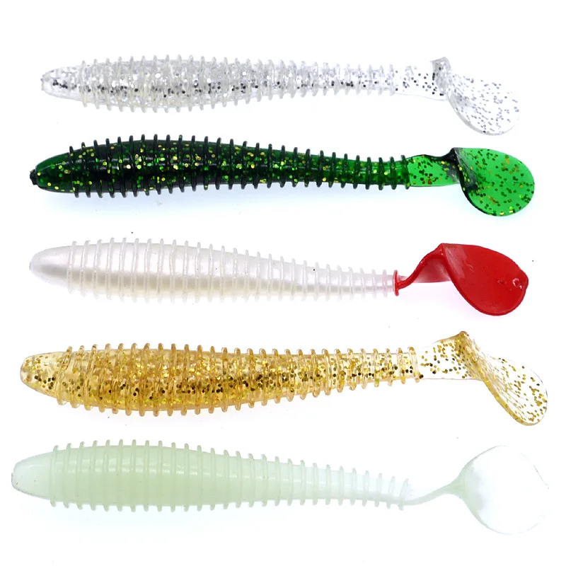 Рыболовная приманка Мягкая в виде личинки T-образный хвост 10 см/8 5 г однохвостовая