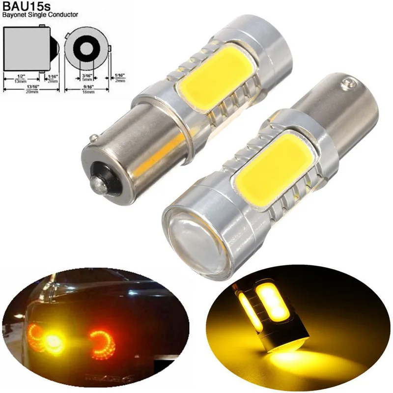 2 шт. светодиодный COB лампы сигнала поворота резервный светильник янтарного