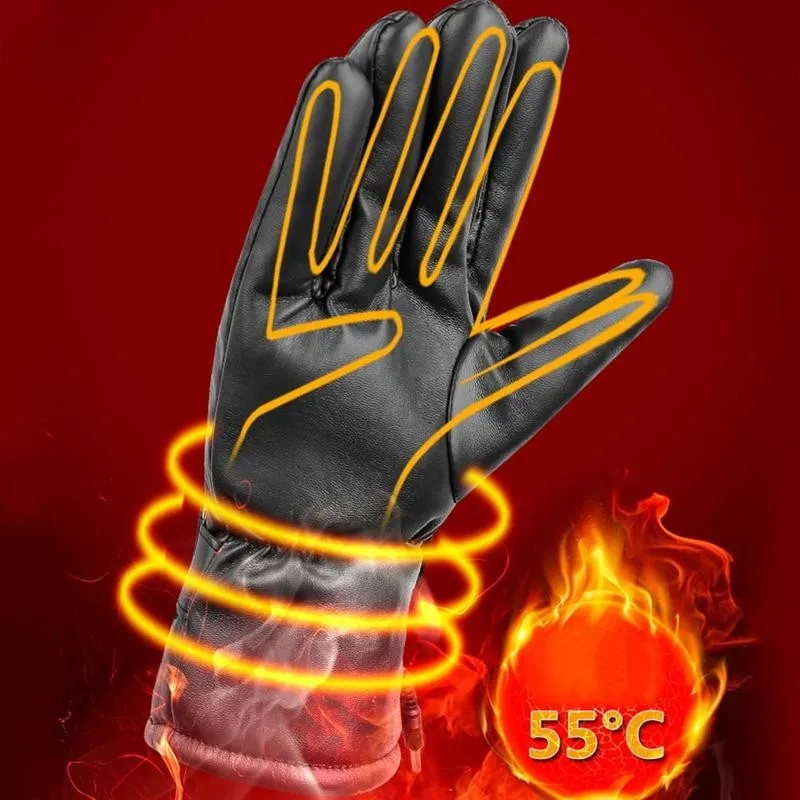 

1pair Rechargeable Heating Gloves Winter Motorcycle Motorbike Heated Glove Warm Usb Electric Waterproof Thicken Outdoor Gloves
