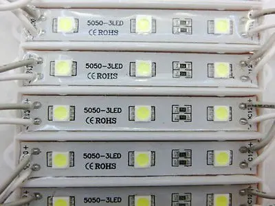 1000PCs 12V SMD 5050 3 светодиодный Прохладный модуль белых светодиодов Свет