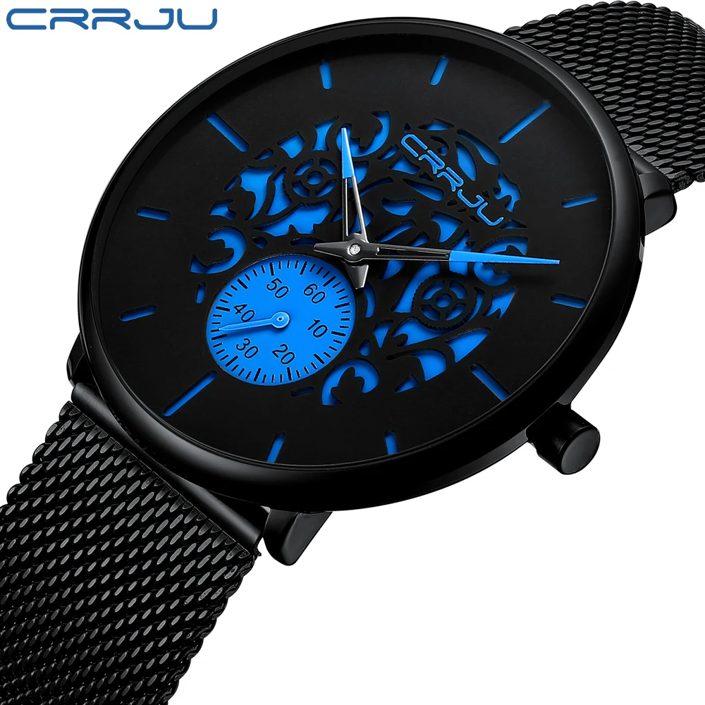 

CRRJU New 2150 Men Watch Top Brand Luxury Business Wristwatch Unique Fashion Dial Design Watches man Waterproof Quartz Clock