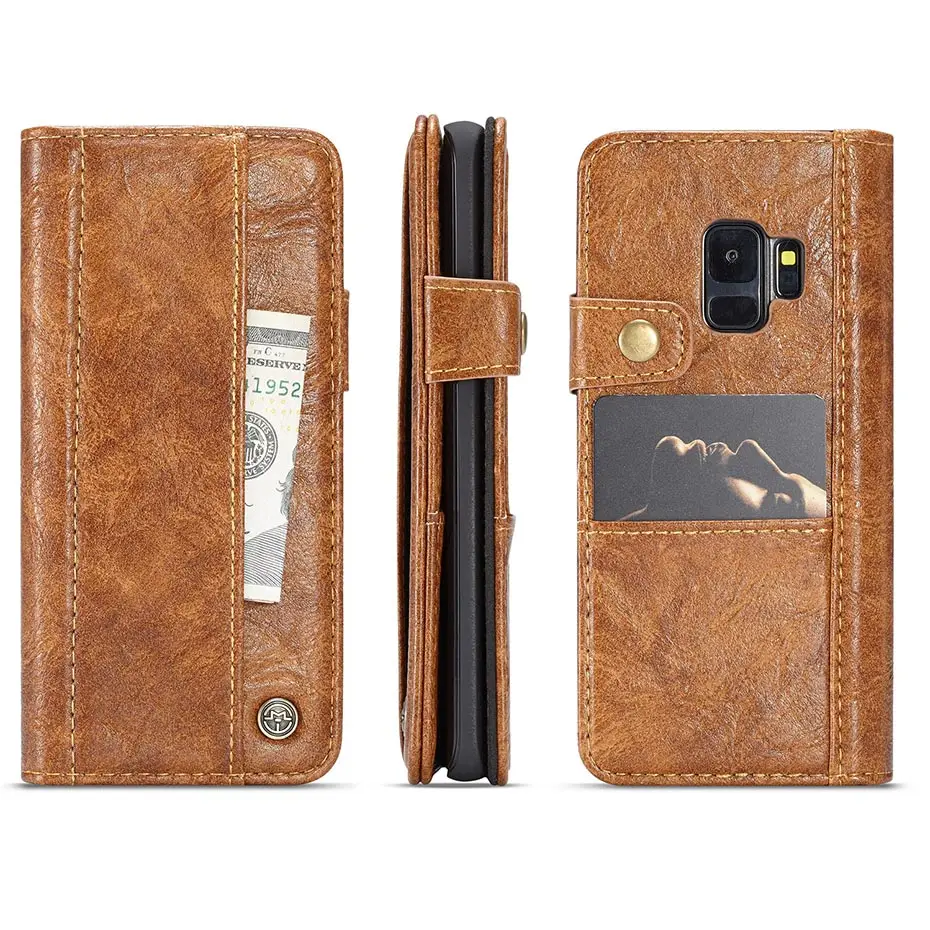 Деловой чехол кошелек из искусственной кожи с откидной крышкой для Samsung S7 S8 S9 S10 p