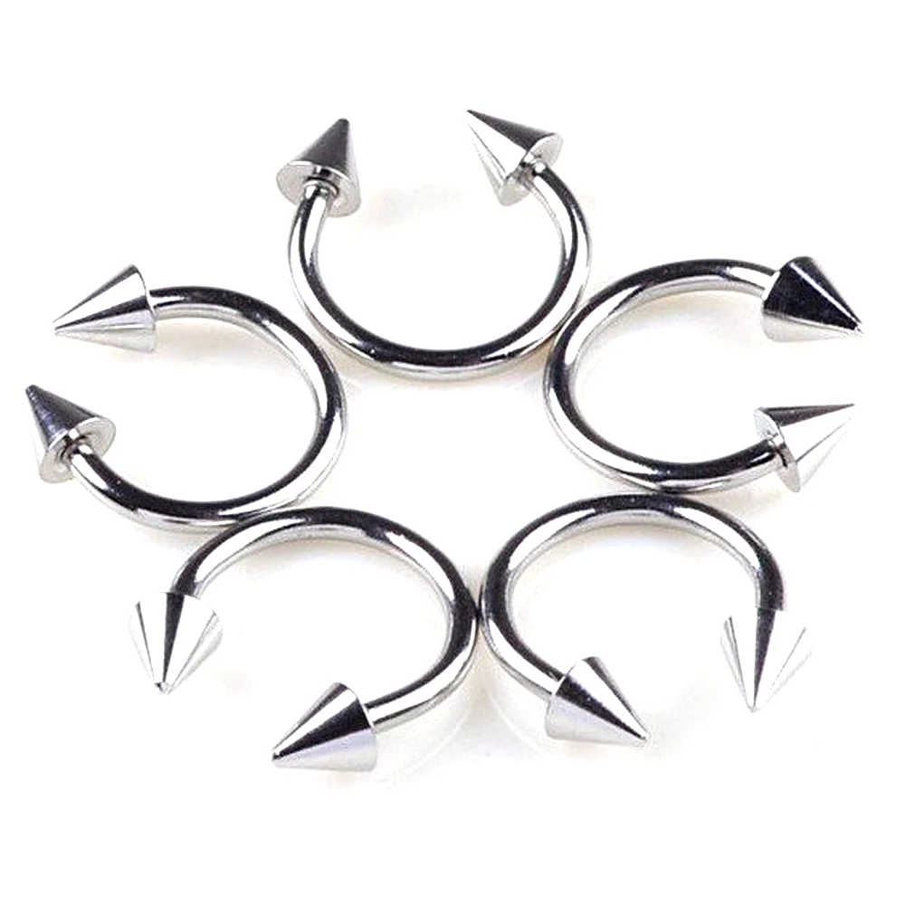 10 Pcs Fashion Horseshoe Spike Ring Nose Hoops And Septum Rings Tragus Piercing Body Jewelry Women Men Wholesale | Украшения и