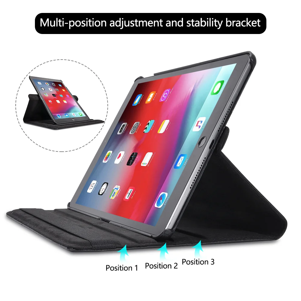 Чехол-книжка для Ipad Pro 360 2020 12 9 10 5 дюйма Mini 1 2 3 кожа вращающийся на 7 ° | Компьютеры и
