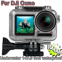 underwater waterproof housing case for dji osmo action camera transparent acrylic diving sport protective shell