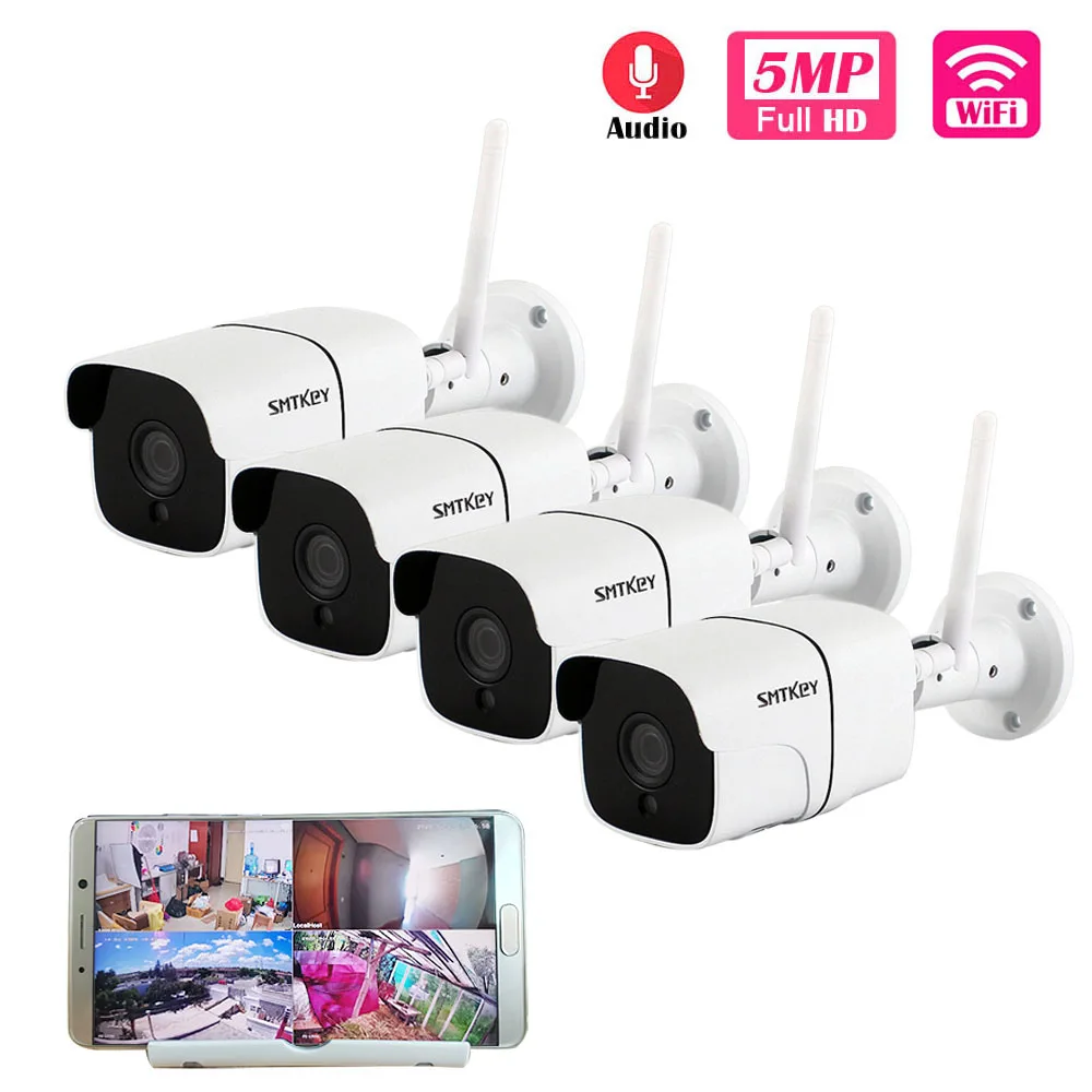 HD 5MP Wifi IP камера 1080P ONVIF Беспроводная цилиндрическая Открытый слот для sd карты