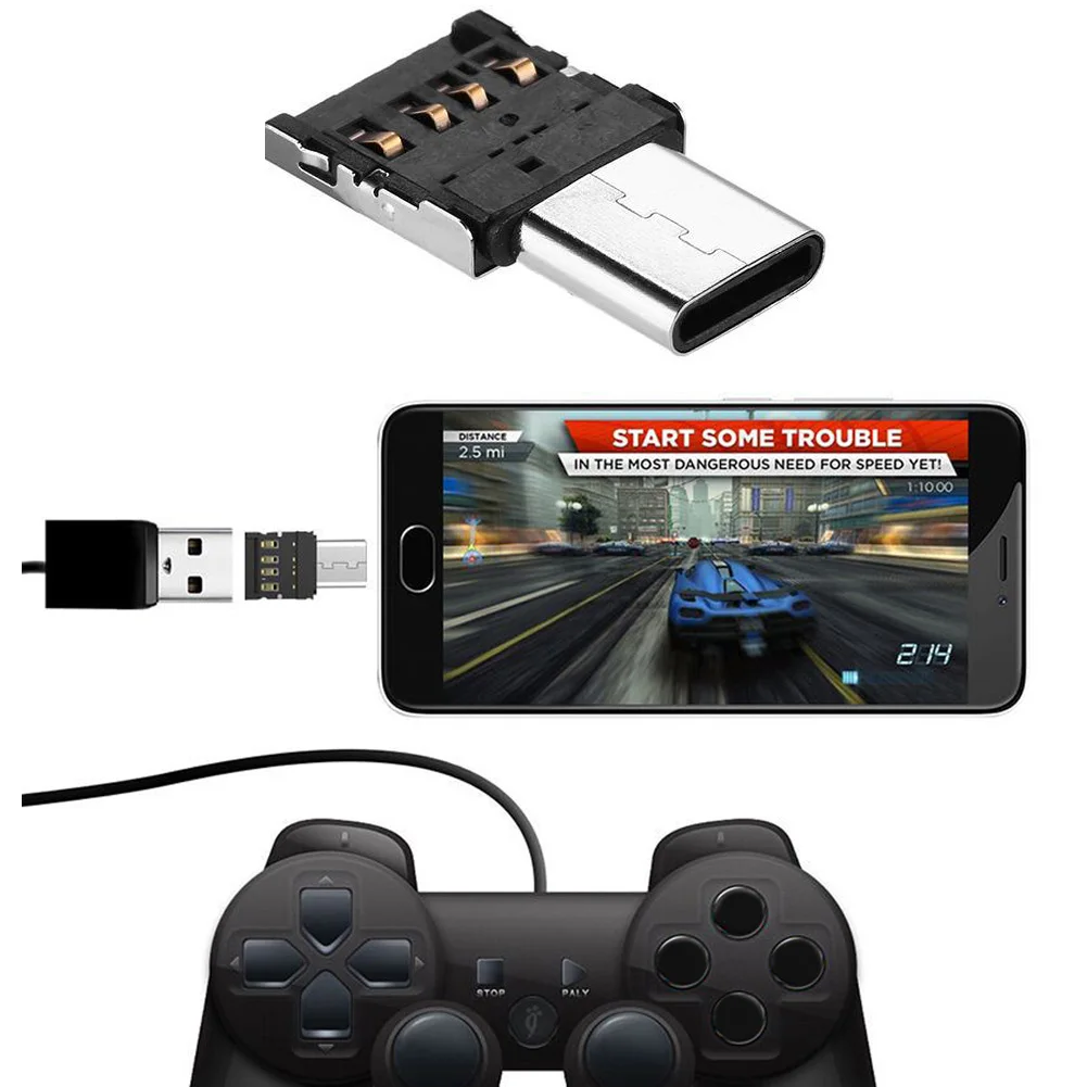 Портативный мини конвертер с Type C на USB OTG адаптер для ПК ноутбука мобильных