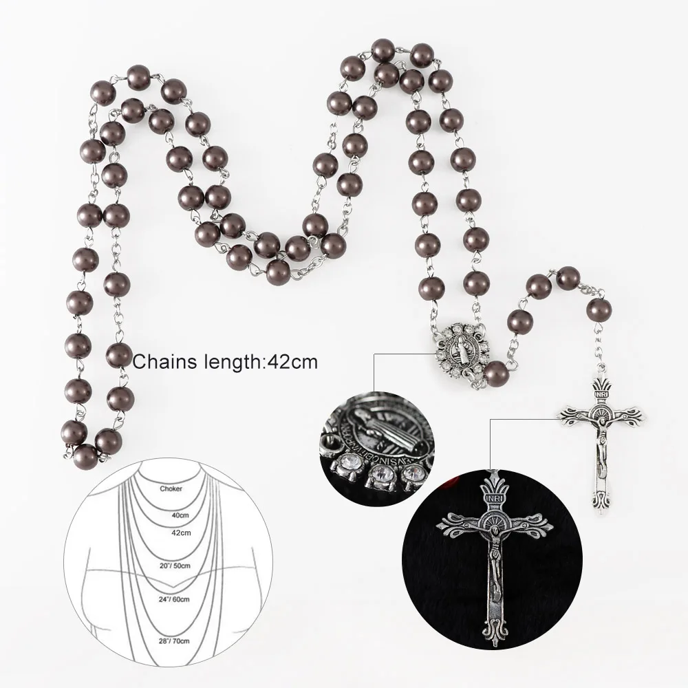 6 цветов 8 мм стеклянная бусина в виде жемчужины четки из бусин ожерелье