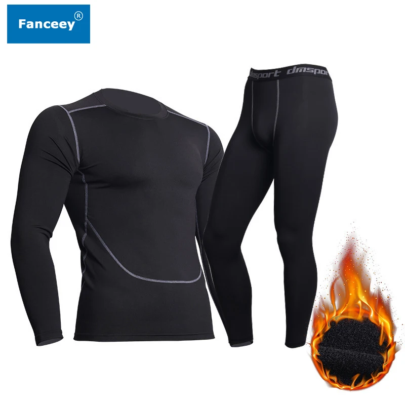 Мужское термобелье Fanceey теплые кальсоны компрессионное нижнее белье для фитнеса