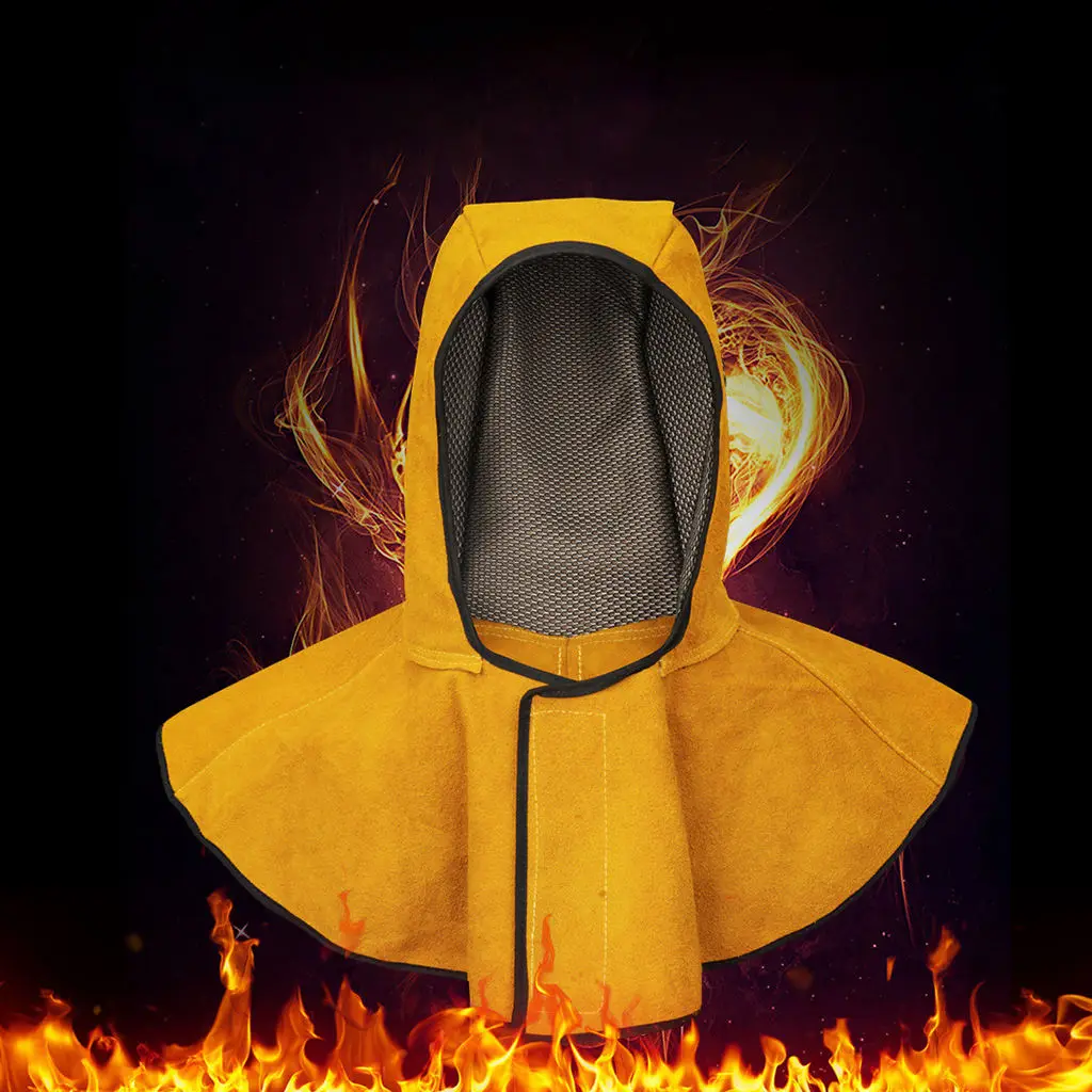 

Welder Hat Full Cowhide Head-mounted Protective Dust-proof and Flame-retardant Full Face Mask Shawl Breathable Welding Helmet