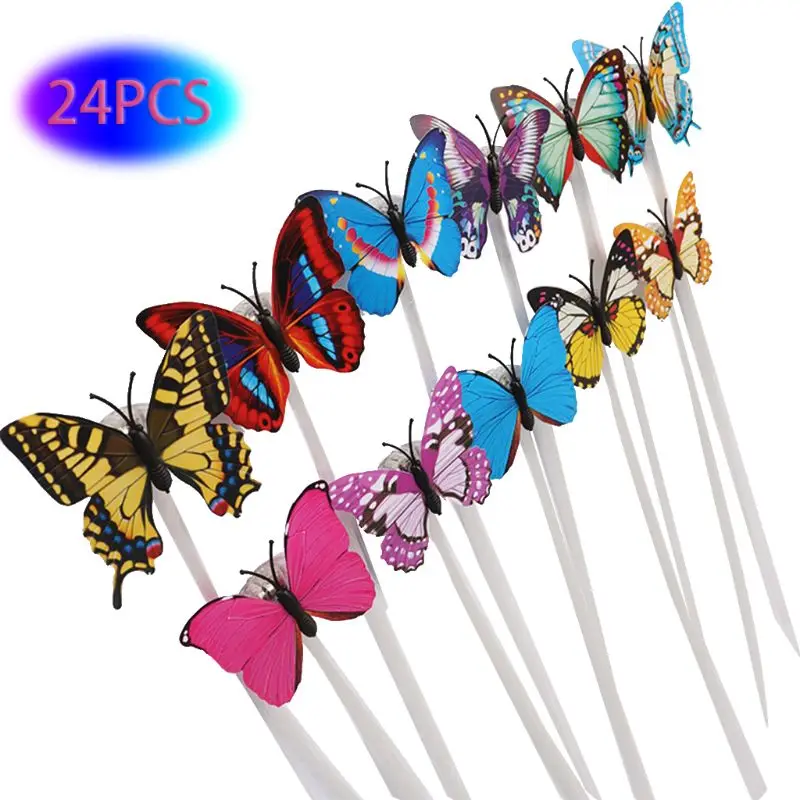 

24pcs/pack Colorful Butterfly Flashing Braid LED Fiber Optic Glowing Hair Barrette for Women Girls Birthday Party Concert Bar Da