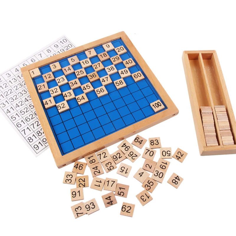 

1-100 Continuous Digital Building Block Matching Game Kindergarten Supplies Early Learning Aids Montessori Children Wooden Toys