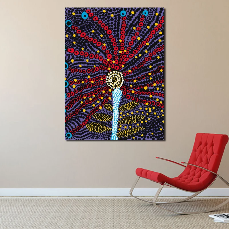 Kusamaer Yayoies Colorful Tree Abstract Art Canvas Poster Painting Oil Wall Picture Print Home Bedroom Decoration Framework HD | Дом и сад