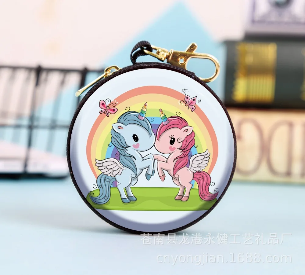 Новинка, Женская мини-сумка Kawaii, мультяшный единорог, кошелек для монет, милый детский кошелек для девочек, органайзер для наушников, коробка, сумки, рождественский подарок