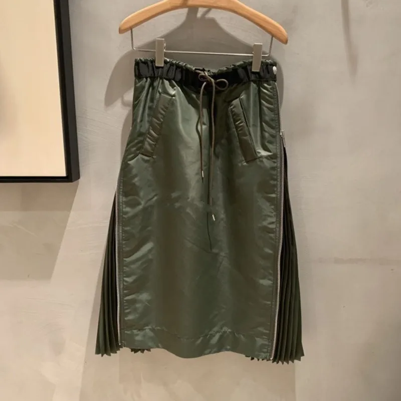 LANREM 2020 новая весенняя плиссированная винтажная японская юбка на завязках с