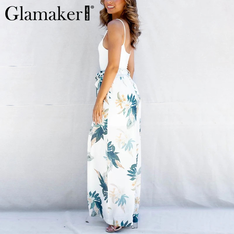 Брюки Glamaker в богемном стиле женские на шнуровке с широкими штанинами принтом