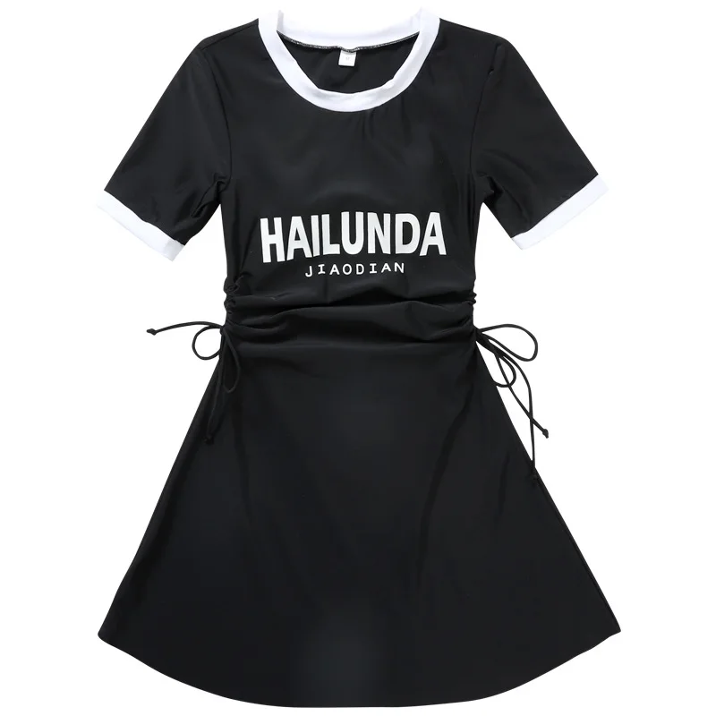 

Large Size Swimsuit Women's Fat Split Skirt Style Covering Belly Thin Conservative Hot Spring Siamese Sports Swimsuit Women