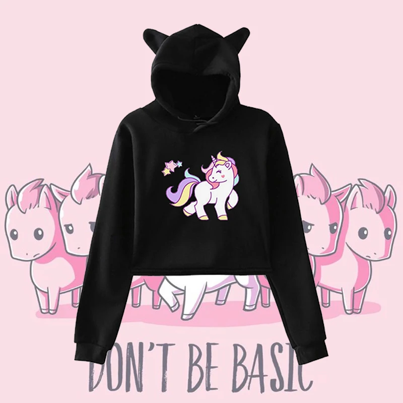 

Unicorn Cute Cat Ear Hoodie Autumn Winter Clothes Harajuku Tops Pullover Thick Loose Women Hoodies Sweatshirt Female Casual Coat