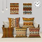 Чехол для подушки в этническом стиле, наволочка в африканскую национальную полоску с геометрическим узором, желтый, для дома, офиса, бара