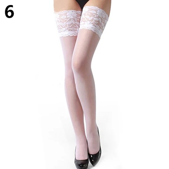 Женский сексуальный кружевной топ с цветочным принтом прозрачные чулки выше