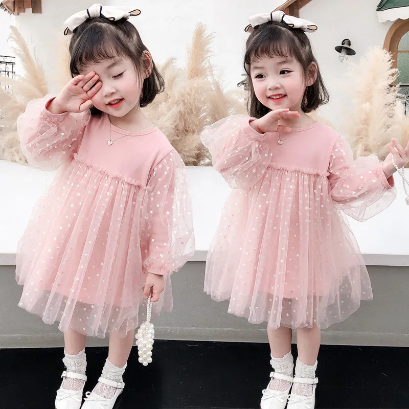 Ball Gown Spring Summer Girls Dress Kids Teenagers Children Clothes Outwear Special Occasion Long Sleeve High Quality