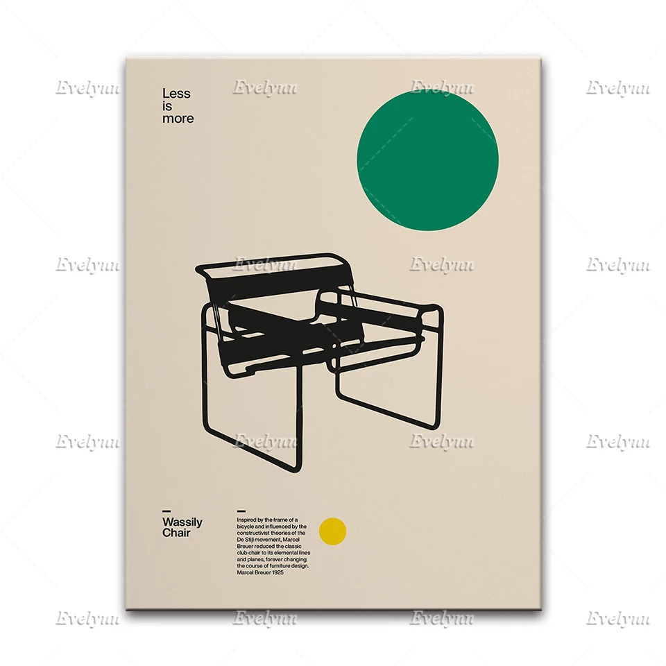 Постер мистер стул лудпарис жейн ван дер рохе Барселоны Dsw дизайн Bauhaus домашний