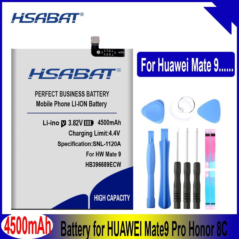 HSABAT 4500 мА/ч, HB396689ECW Батарея для huawei Коврики 9 Y7 Prime Y7 Enjoy 7 plus Коврики 9 Pro Honor 8C Y9 версия